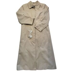 Sanyo Womens Trench Coat Jacket Belted Removable Liner Wool Blend Beige 8 Medium